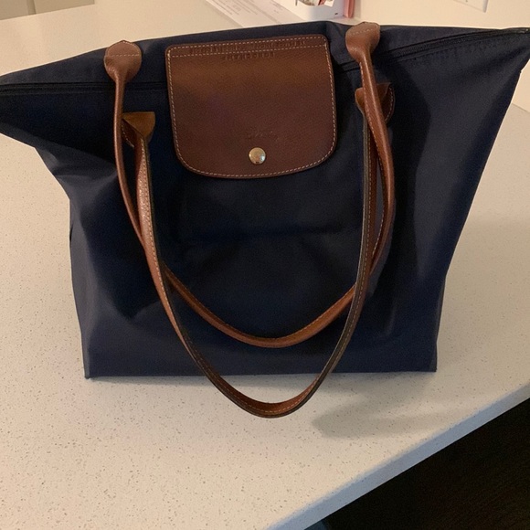 Longchamp Handbags - Long champ  navy blue bag 16W 10 L
